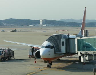 仁川空港に到着したチェジュ航空の機体