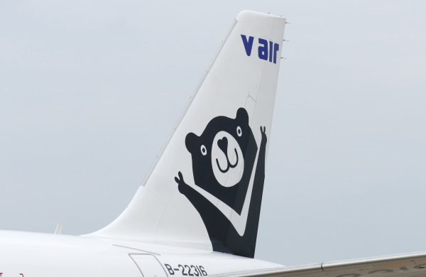 Vエアの機体に描かれたマスコットキャラクター「Vベア」