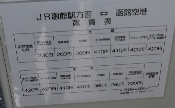 空港連絡バスの料金