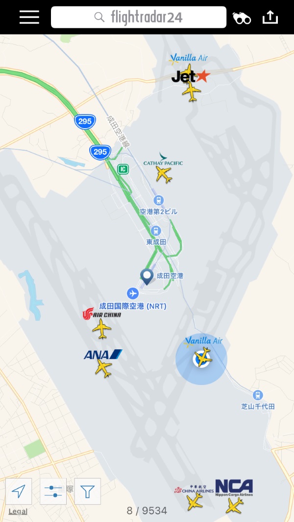 2016年12月24日のJW108便の駐機場 