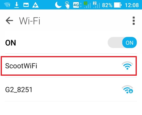 「ScootWiFi」を選択