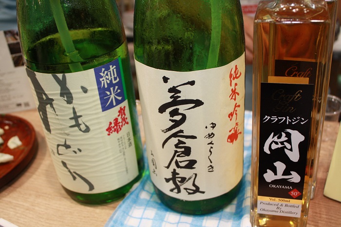 瀬戸内の地酒やジンの試飲も